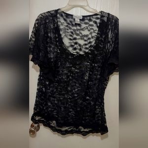 Women's top Plus size lace no stretch